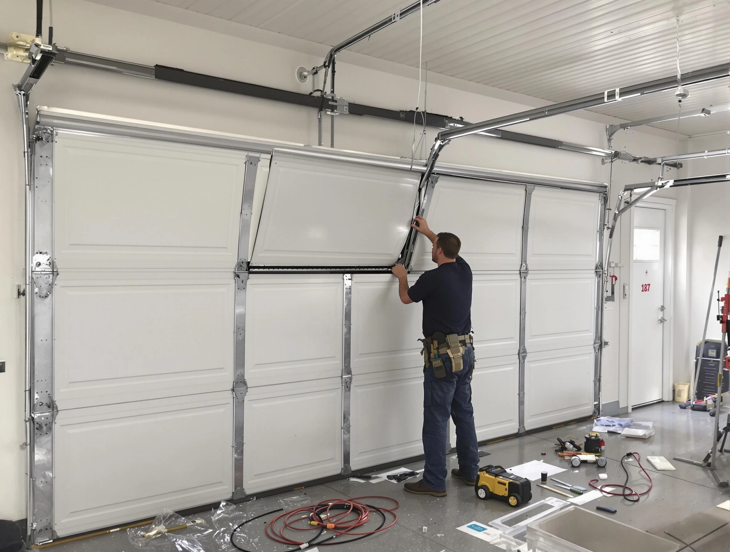 Garage Door Section Replacement in North Fayette