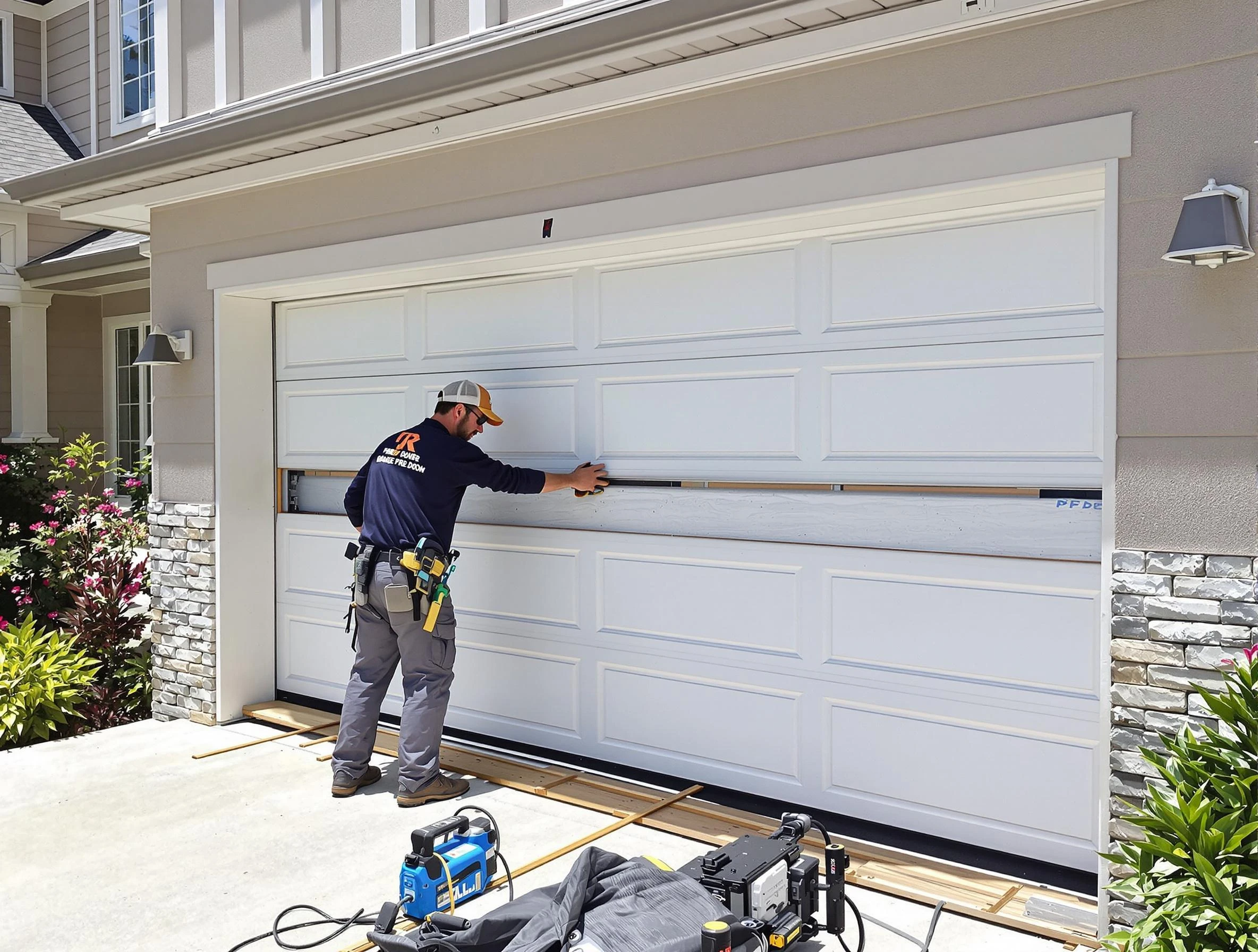 North Fayette Garage Door Repair team performing complete garage door replacement at North Fayette residence