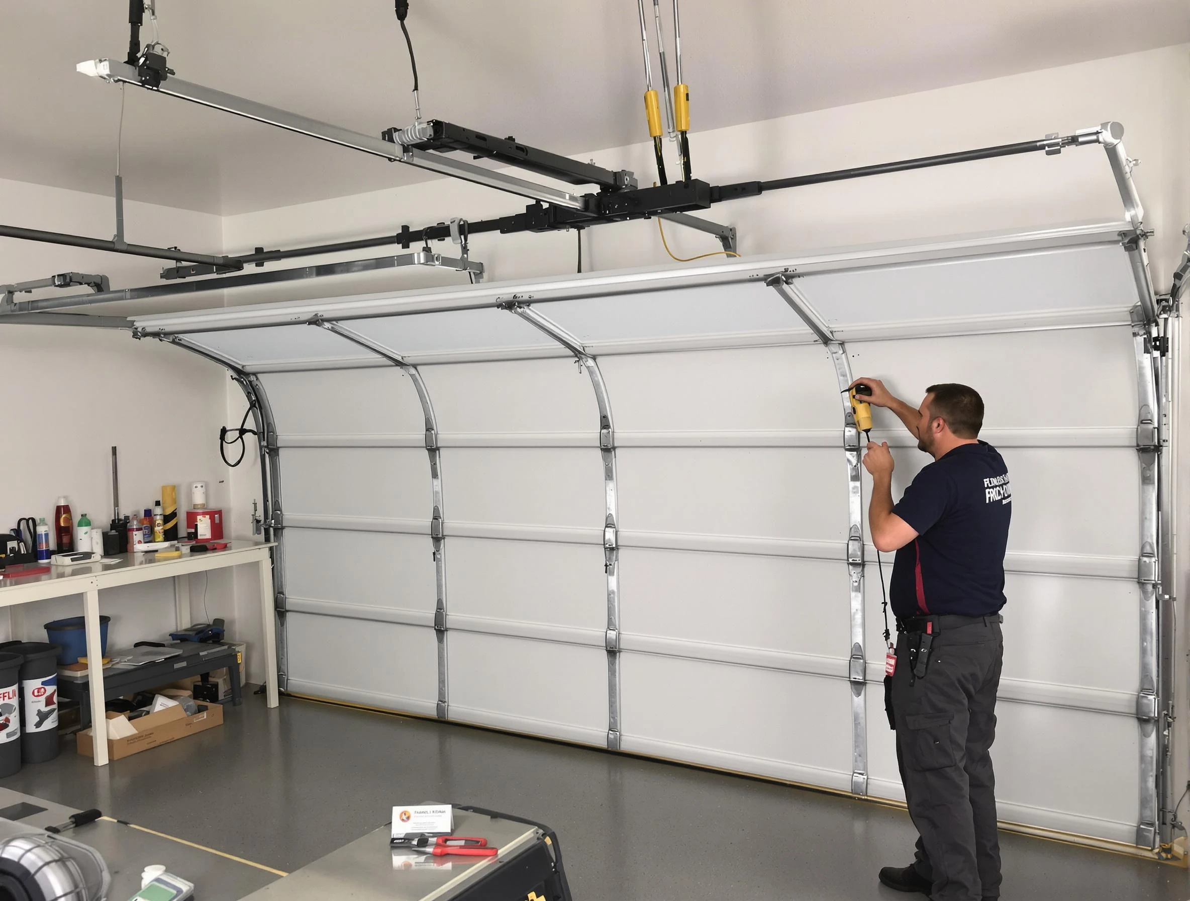 North Fayette Garage Door Repair certified technician performing overhead door system repair in North Fayette